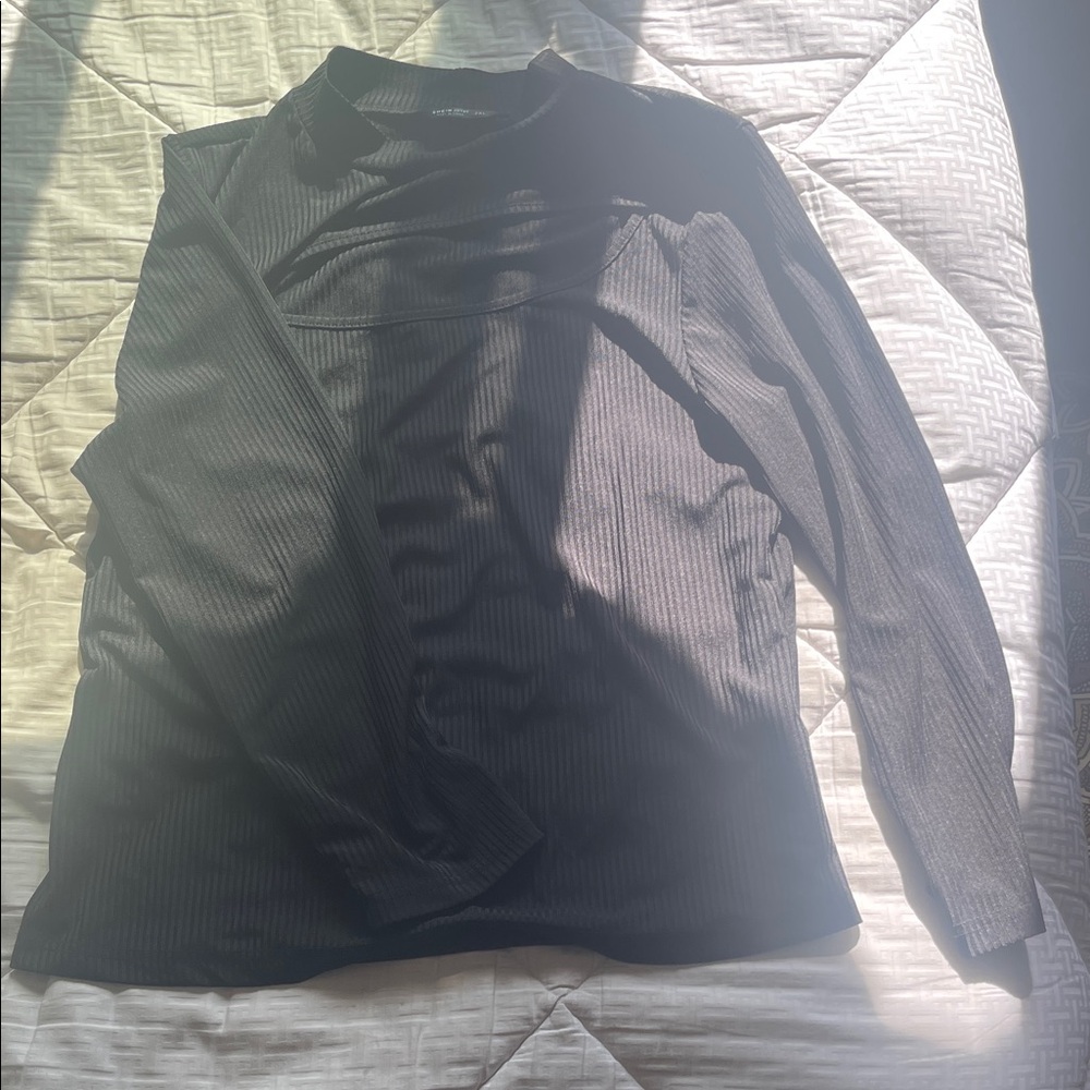 SHEIN Black Open Chest Blouse